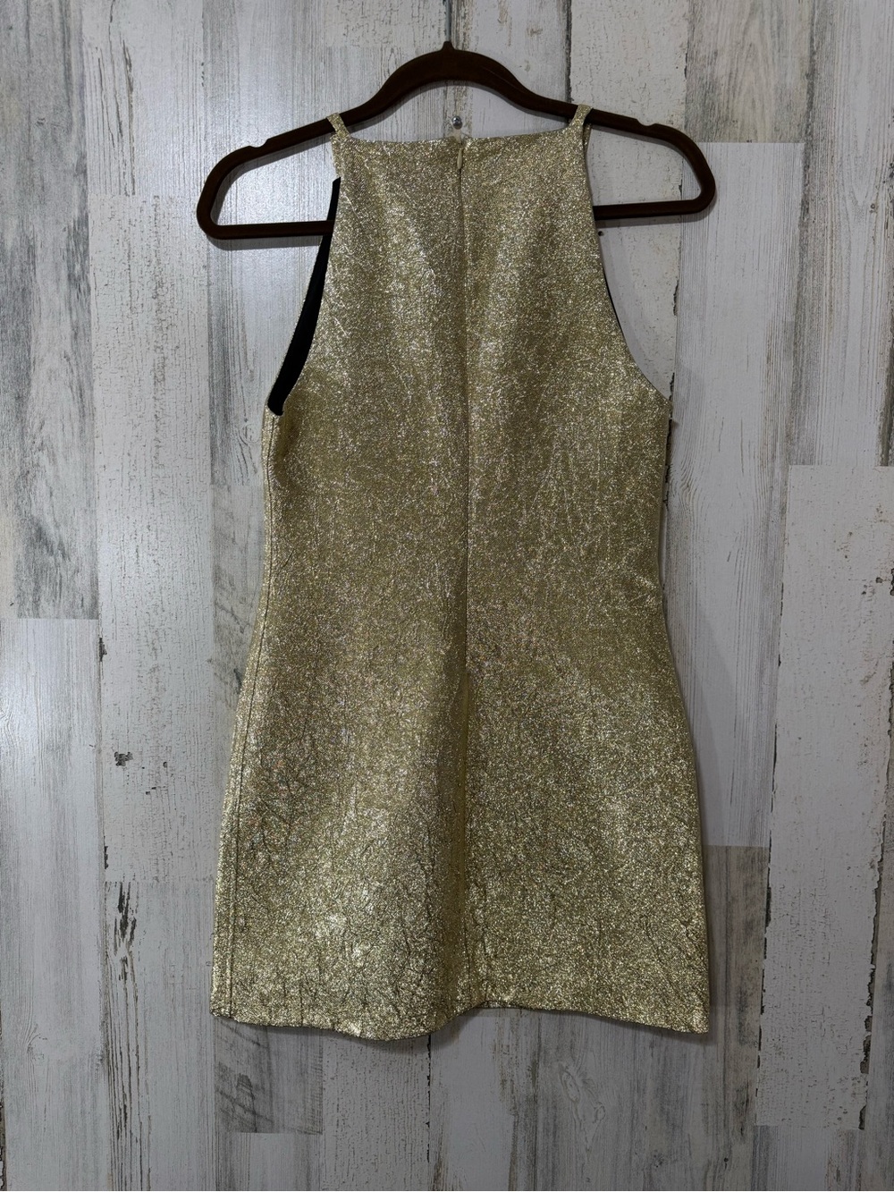Zara Gold Metallic Sleeveless Mini Dress - Picture 4 of 14